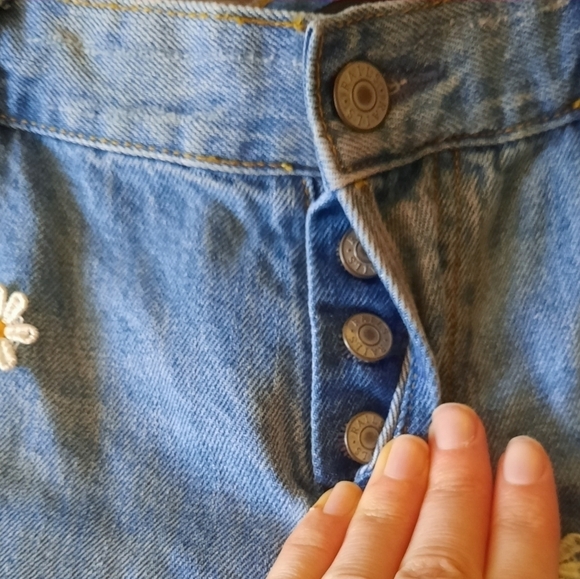 Rails Denim Button Down Distressed Daisy Shorts 27 - Picture 7 of 7
